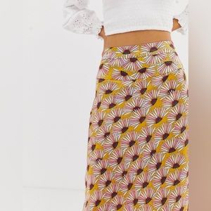 Free People Normani printed bias cut skirt Size 8